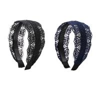 LRXIYODE Bandeau en Dentelle Large pour Femme 2 Pièces, Accessoire Cheveux Non Glissant, Léger et Mode, Usage Quotidien Port de Masque