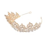 LRXIYODE Baroque Bridal Tiara Crown Couronne Vintage avec Blancs Accessoire Élégant pour Mariage Soirée Anniversaire et Prom
