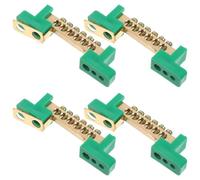 LRXIYODE Barre Omnibus Cuivre pour Projets Électriques et Installations Industrielles 4 Pièces 6 Positions Bornier à Vis M4 pour Séparation Ligne Neutre, Design Compact