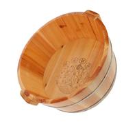 LRXIYODE Bassin en Bois pour Bain de Pieds Seau de Bain Pieds 36 Cm Diamètre 16 Cm Hauteur Profond Usage Domestique et Voyage Massage