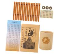 LRXIYODE Bâtons de Divination Chinois Traditionnels avec Seau Bambou et Livret Outil Compact et Lisse pour Jeu de Prédiction et Apprentissage Feng Shui Décor Vintage pour Activités en