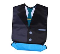 LRXIYODE Bavoirs Adultes Pour Hommes Longs En Polyester Imperméable Bouton Bas, Grands Bavoirs Du Cou Aux Jambes, Protection Légère Pour Manger, Usage Seniors Et Adultes, Motif Costume Classique