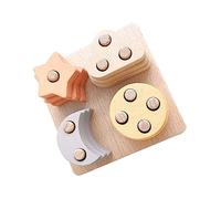 LRXIYODE Bloc à Empiler Montessori Bois pour Tout Petits Éducatif Sécurisé avec Formes Lune et Développement Cognitif pour Garçons et Filles Dès an