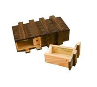 LRXIYODE Boîte Bois Sécurisée avec Tiroir Secret Verrouillable Éducatif pour Garçon Fille Rangement Sécurisé pour Objets Design Naturel sans Clous