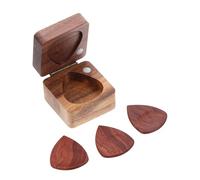 LRXIYODE Boîte de Médiators Bois Ergonomique avec Médiators pour Guitare Folk Accessoires Pratiques pour Performance Musicale Cadeau Guitariste avec Rangement Sécurisé