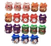 LRXIYODE Boîtes D'emballage de Noël Hexagonales en Papier Kraft, Lot de 18 Pièces, Petites Boîtes à Bonbons pour Fêtes, Présents et Emballage Festif, Contenant Solide et Style Aléatoire