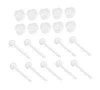 LRXIYODE Boucles D'oreilles Invisibles en Résine, Embouts en Silicone Champignon, Tiges Transparentes, Kit Piercing Oreille Femme, Soin et Entretien, 5 Paires Boules 10 Bouchons