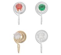 LRXIYODE Boucles d'Oreilles Manchette pour Femmes 4Pcs en Cuivre et Zirconia Étincelant, Clips Non Percés Réglables, Accessoires Élégants et Minimalistes pour Oreille