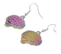 LRXIYODE Boucles D'oreilles Pendantes Cerveau Coloré en Alliage Léger, Bijoux Créatifs pour Femmes, Accessoire Original Présent Médecin, Infirmière, Élève en Médecine, Style Quotidienne