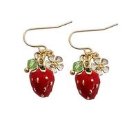 LRXIYODE Boucles Oreilles Fraise Pendantes Légères et Tendances Bijoux pour Femmes et Filles Cadeau Mode Kawaii