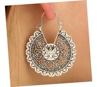 LRXIYODE Boucles Oreilles Vintage Femme Pendentifs Géométriques Ajourés Style Lotus Bijoux Oreilles Pendants Élégants pour Fête et Usage