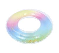 LRXIYODE Bouée de Natation Gonflable Translucide à Sequins Dégradés Arc Ciel Anneau Flottant pour Adultes Accessoire de Sécurité pour Piscine et Plage
