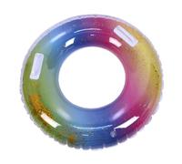 LRXIYODE Bouée Gonflable Pailletée Anneau de Natation Translucide Dégradé Arc Ciel pour Adultes Pratique et Sécurisée Plage Piscine