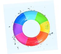LRXIYODE Bouée Natation Gonflable Épaisse à Motif Arc Ciel Anneau de Flottaison Sécurisé pour Piscine Plage et Adapté Adultes et Garçon Fille