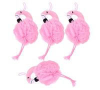 LRXIYODE Boule Garçon et Filles de Flamant Rose, Lot de 4 Pièces, Matériau Pe Doux et Sûr, Mousse Riche et Délicate Bain la Maison