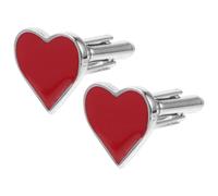 LRXIYODE Boutons de Manchette Rouges de Cœur 1 Paire Accessoires de Mariage pour Hommes Boutons de Manchette pour Chemise Habillée pour Saint-Valentin Mariages et Événements Spéciaux