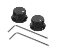 LRXIYODE Boutons Potentiomètre Guitare Aluminium Noirs Lot Réglage Précis Du Volume pour Guitare Basse et Amplificateur Commande Rotative et Facile à Installer