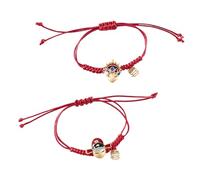 LRXIYODE Bracelet Chinois de Bénédiction Lot de 2 Bracelets Tressés Rouge et Bleu Corde Rouge Tissée Décoration de Poignet Style Chinois Accessoires Traditionnels pour Fête et Présent