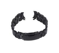 LRXIYODE Bracelet de Montre en Acier Inoxydable 20 MM à Extrémité Incurvée Maillons Solides Noir Longueur 175 MM Livré avec 2 Barres à Ressort Adapté Montre Homme Fermoir Déployant à
