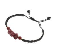LRXIYODE Bracelet Feng Shui Tressé en Corde Ajustable, Amulette Pi Yao en Pierre de Cuivre Violet, Unisexe, Protection et Richesse, Usage Quotidien, Taille Réglable