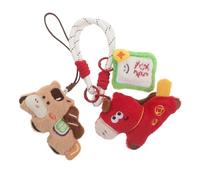 LRXIYODE Breloques Kawaii Téléphone Portable 2 Pièces - Pendentifs Cheval Créatifs 2 « Marteau Chance » et « Marteau Prospérité » - Accessoires Décoration Zodiaque Nouvel An pour
