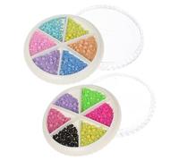 LRXIYODE Breloques pour Ongles en Acier Coloré 2 Boîtes Perles Design pour Décorer les Ongles Lors de Mariages et Festivals, pour Femmes et Passionnées de Nail Art