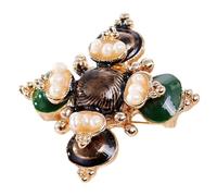 LRXIYODE Broche Baroque Croix Décorative En Alliage Léger Pour Femme Tenue Élégante Fête Anniversaire Noël
