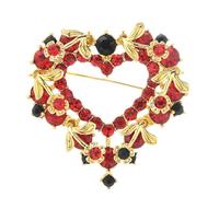 LRXIYODE Broche Cœur Aimantée en Alliage et Cristaux Broche Décorative Amusante Accessoire Léger pour Vêtements Écharpes et Paquet Bijou Femme Protection Anti-Glisse Présent