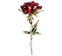 LRXIYODE Broche en Alliage Forme de Rose Rouge, Épingle Élégante pour Robe, Accessoire de Bijou Mode, pour Vêtements Féminins et Occasions Spéciales