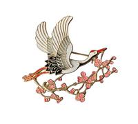LRXIYODE Broche Femme Style National Classique Épingle Décorative pour Robe Sac Châle Accessoire Mode pour Dames et Design et Fleur de Finition Émaillée Blanche