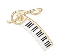 LRXIYODE Broche Note de Piano Élégante en Métal Doré, Accessoire Vestimentaire Féminin Artistique, Épingle pour Manteau et Paquet à Dos, Design Créatif et Compact, Présent Pianiste Raffinée