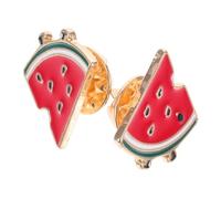 LRXIYODE Broche Pastèque en Alliage Léger, Épingle Fruit Colorée, Lot de 2, Accessoires Mode Femme, Décoration Quotidienne et Fêtes, Design Tranche Mignon, Taille Moyenne