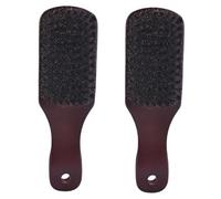 LRXIYODE Brosse à Barbe Moustache En Poils De Sanglier 2 Pièces Manche En Bois Naturel, Compacte Et Portable Pour Hommes, Nettoyage Quotidien Et Soin Barbe Trou Suspendre
