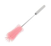 LRXIYODE Brosse de Nettoyage pour Biberons et Bouteilles D’eau Bébé, Goupillon en Silicone Rose, Semi-automatique Rotatif, Longue Poignée Ergonomique, Lave-biberon pour Usage Domestique