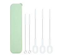 LRXIYODE Brosse de Nettoyage pour Biberons et Pailles, Set de 5 Goupillons Poils Doux, Longueur Renforcée, Taille Moyenne Incluse, Rangement Pratique, pour Nettoyage en Profondeur