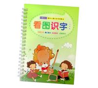 LRXIYODE Cahier de Calligraphie à Rainures pour Garçon Fille Outil Écriture Réutilisable Apprentissage Ludique des Symboles Chinois et Anglais Matériau pour Débutants et Préscolaire