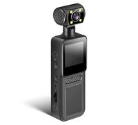 LRXIYODE Caméra Corporelle Étanche Mini Caméra pour Visioconférence Mini Caméscope Portable avec Enregistrement Audio Et Vidéo Abs Noir