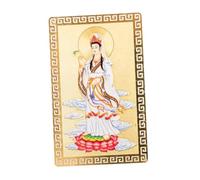 LRXIYODE Carte Amulette Feng Shui Chinoise Guanyin, Amulette Bouddhiste Décorative Et Traditionnelle, Protection Et Chance Portefeuille