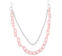 LRXIYODE Chaîne de Adulte avec Perles Rondes Géométriques Ceinture Hip-hop Légère pour Fête et Danse Style Punk Exagéré Rose