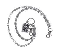 LRXIYODE Chaîne de Pantalon Métal Vintage à Double Couche Tête de Mort Accessoire Ceinture Punk Unisexe pour Jeans Hip Hop Halloween