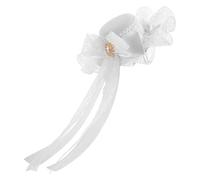 LRXIYODE Chapeau Accessoire Cheveux en Dentelle Lolita Blanc Mini avec Voile Latéral Confortable et Élégant pour Lors de Mariage Femme Mariées Cérémonies ou Bals