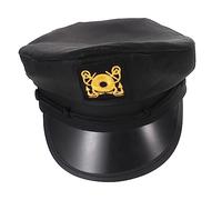 LRXIYODE Chapeau Marin Noir pour Fête Cosplay Bonnet de Capitaine UV Accessoire Nautique Portable pour Bateau et Plein Air