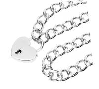 LRXIYODE Collier Cadenas Cœur avec Serrure et n Acier Titane Argenté Ras du Cou Élégant et Présents D'anniversaire pour Femmes pour Cérémonies
