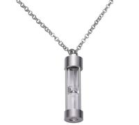 LRXIYODE Collier Commémoratif Acier Inoxydable Pour Cendres Avec Pendentif Verre De Sable Design Et Bouteille à Parfum Urne Funéraire Pour Garder Vos Souvenirs Près Du Cœur Inclut Un