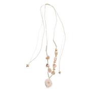 LRXIYODE Collier Coquillage Hawaïen avec Pendentif Conque Artificiel Chaîne Ajustable Légère et Stable de Plage pour Femmes Accessoire Tropical pour Fêtes Plage