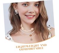LRXIYODE Collier Coquillages Naturel Femme Style Hawaïen Pendentif Tressé Court et Estival Résistant Aux UV pour Plage et