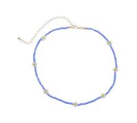 LRXIYODE Collier De Perles Colorées Fait Main Bijou De Cou Forme De Marguerite Pour Femme