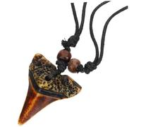 LRXIYODE Collier Dent Requin Vintage pour Homme Pendentif Original Chaîne de Cou Ajustable Style Rétro