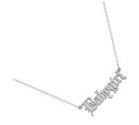 LRXIYODE Collier en Acier Inoxydable Lettre Babygirl Pendentif Élégant Argenté Chaîne Décorative Anniversaire Bijoux Femme Accessoires de Cou