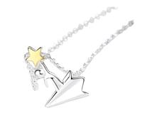 LRXIYODE Collier Femme Pendentif Avion Papier Léger avec Étoile Chaîne Clavicule Élégante pour Femmes Cadeau Mode